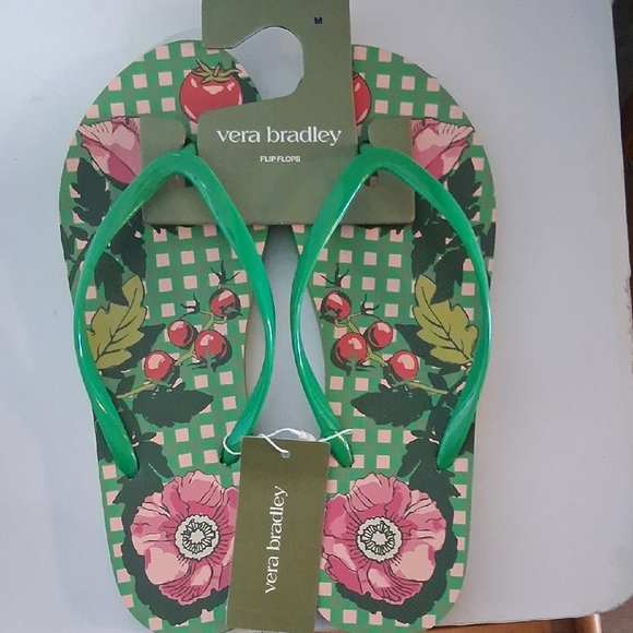 Vera Bradley Shoes - Vera Bradley Green and Pink Floral Sandals